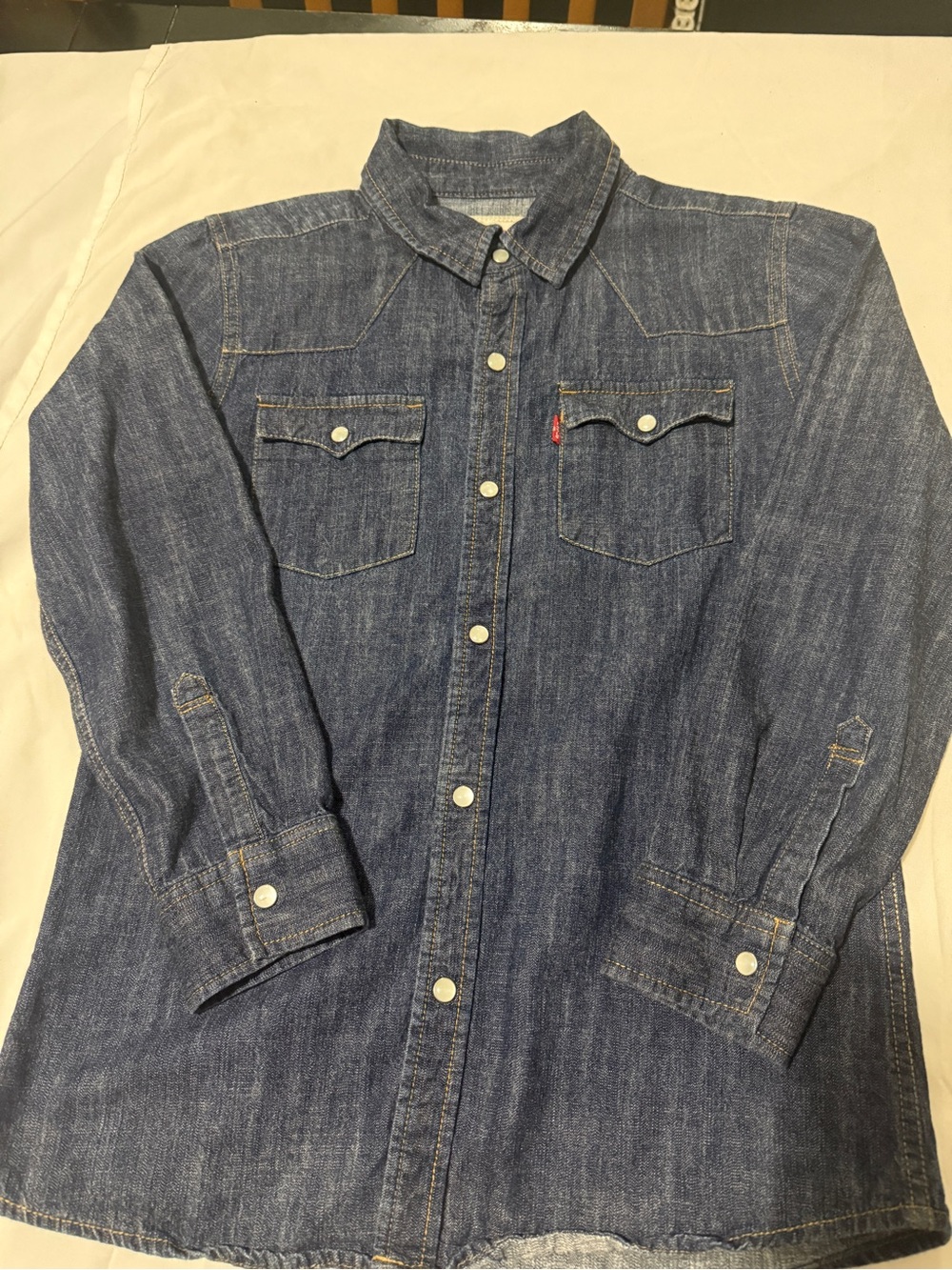 Levi's Boys Denim Western Shirt - Dark Blue